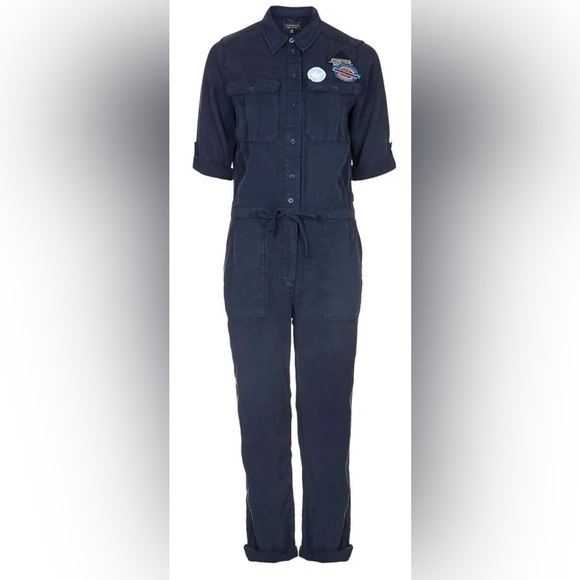 Topshop navy jumpsuit size 4 - Picture 1 of 6